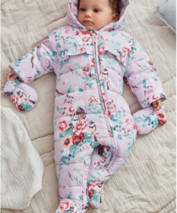 Next Floral all-in-one-Pram Suit with Inner Fleece Layer