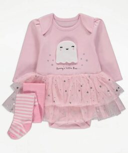 George "Mummy's Little Boo" Dress and Tights Outfit